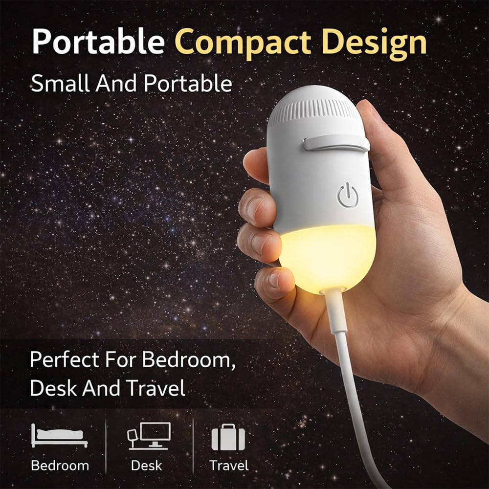 Galaxy Projector 2-in-1 Starry Sky Projector & Night Light USB Galaxy Projector Night Light for Bedroom Hallway Ceiling Decor (1 Light+3 Pcs)